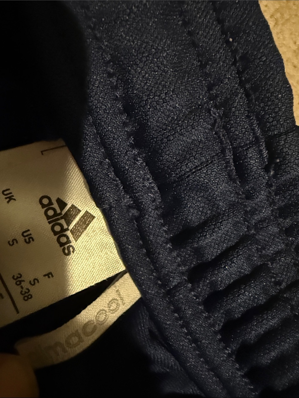 adidas Navy Track Pants with White Logo - Picture 4 of 13
